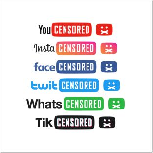 Censored Social Media Freedom of Speech Posters and Art